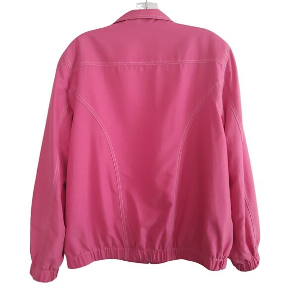 Alfred Dunner Jacket Fuchsia Pink Small Zip Daisy Charms Floral  Print Lining - Picture 2 of 13